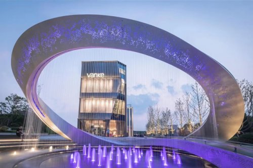 萬科莫比烏斯環(huán)數(shù)控水簾藝術(shù)雕塑噴泉