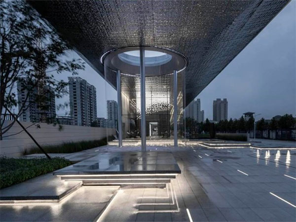 河北高碑店萬科里程之光拉線水簾 噴